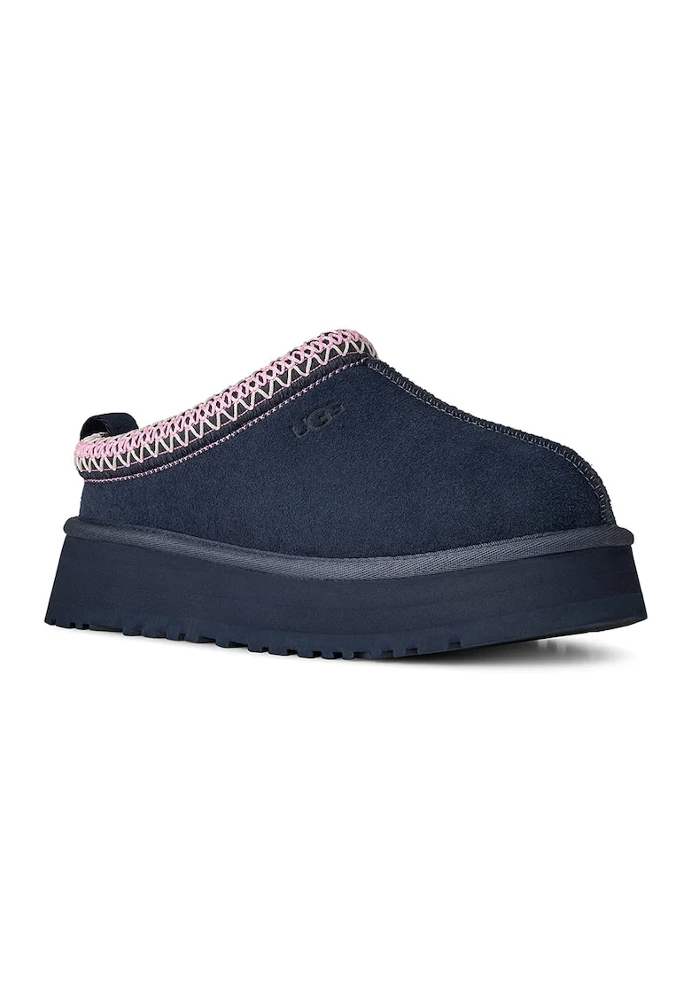 Saboti din piele intoarsa cu talpa flatform Tazz II, Roz deschis/Albastru indigo