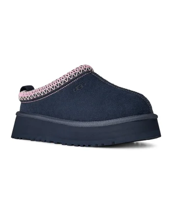 Saboti din piele intoarsa cu talpa flatform Tazz II, Roz deschis/Albastru indigo