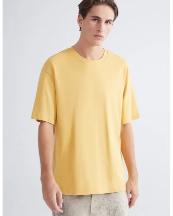 Tricou lejer din bumbac, Galben sofran