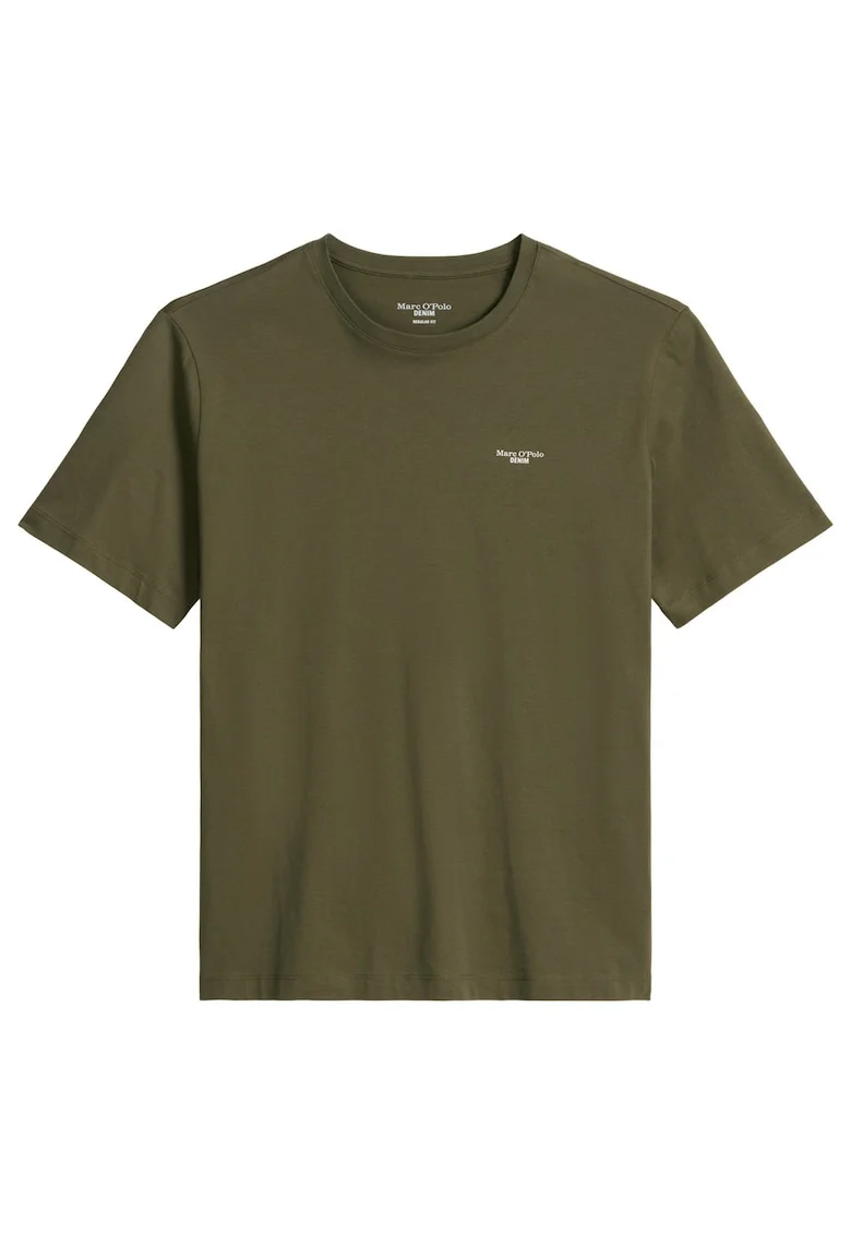Tricou din bumbac organic cu detaliu cu logo discret, Verde masliniu