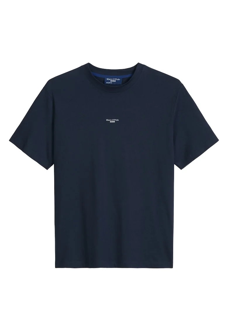 Tricou lejer cu decolteu la baza gatului, Albastru inchis