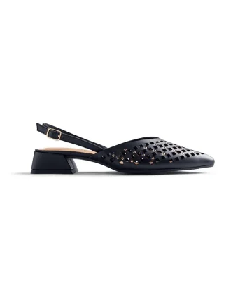 Pantofi slingback de piele Lagos, Negru