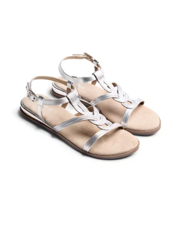 Sandale de piele cu aspect impletit Redditch, Argintiu