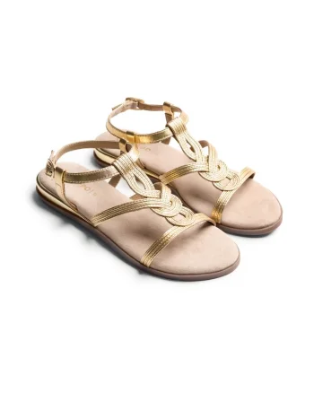 Sandale de piele cu aspect impletit Redditch, Auriu