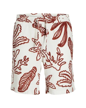 Pantaloni scurti baieti Jack Jones Junior, 12277599, Bumbac, Ecru, Ecru