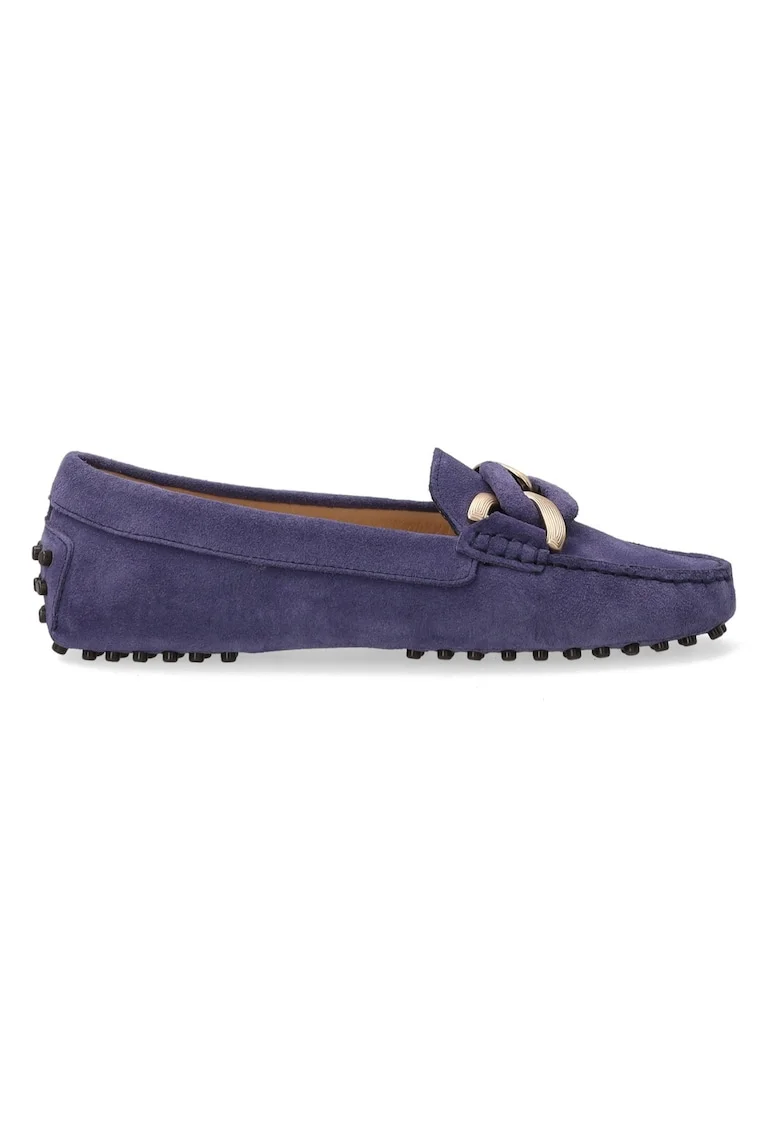 Pantofi loafer din piele intoarsa cu detaliu catarama