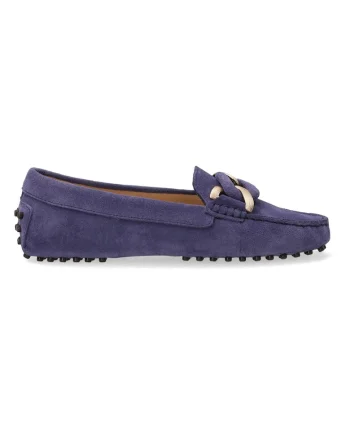 Pantofi loafer din piele intoarsa cu detaliu catarama