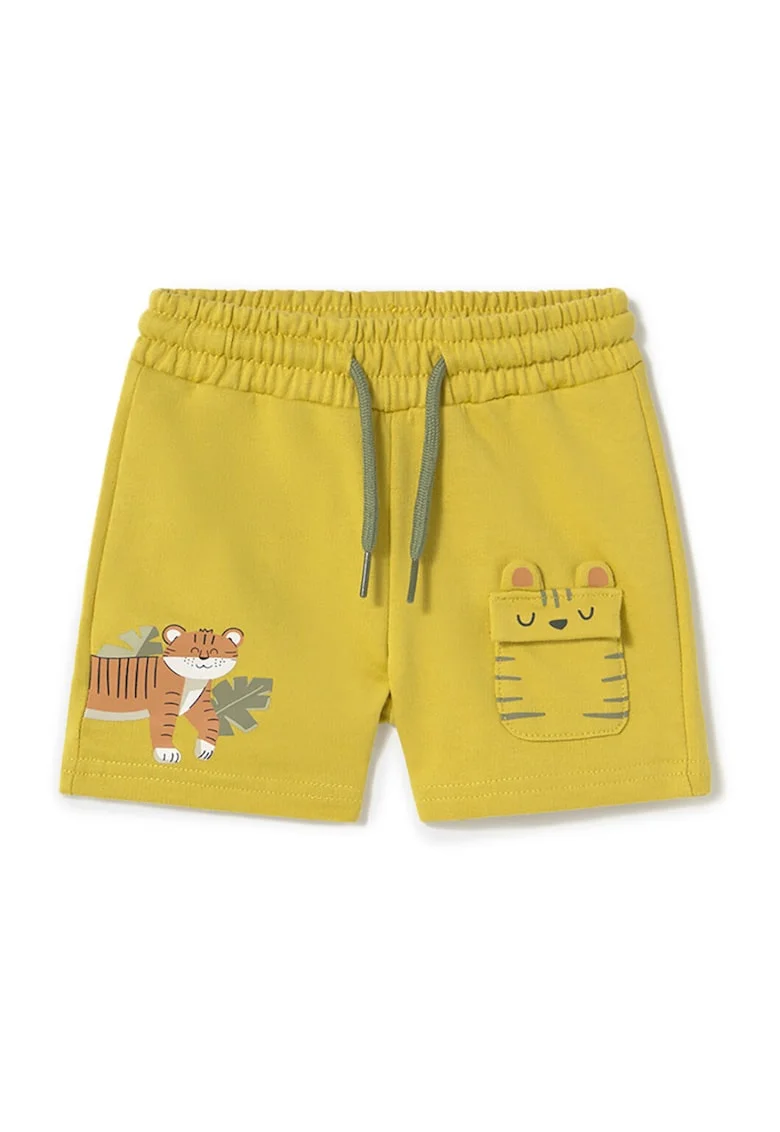 Pantaloni scurti sport baieti  1242 10, Bumbac/Poliester, Galben, Galben