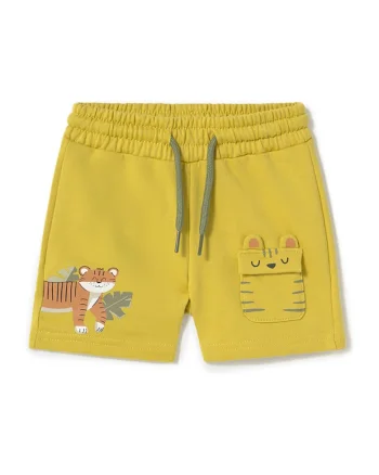 Pantaloni scurti sport baieti  1242 10, Bumbac/Poliester, Galben, Galben