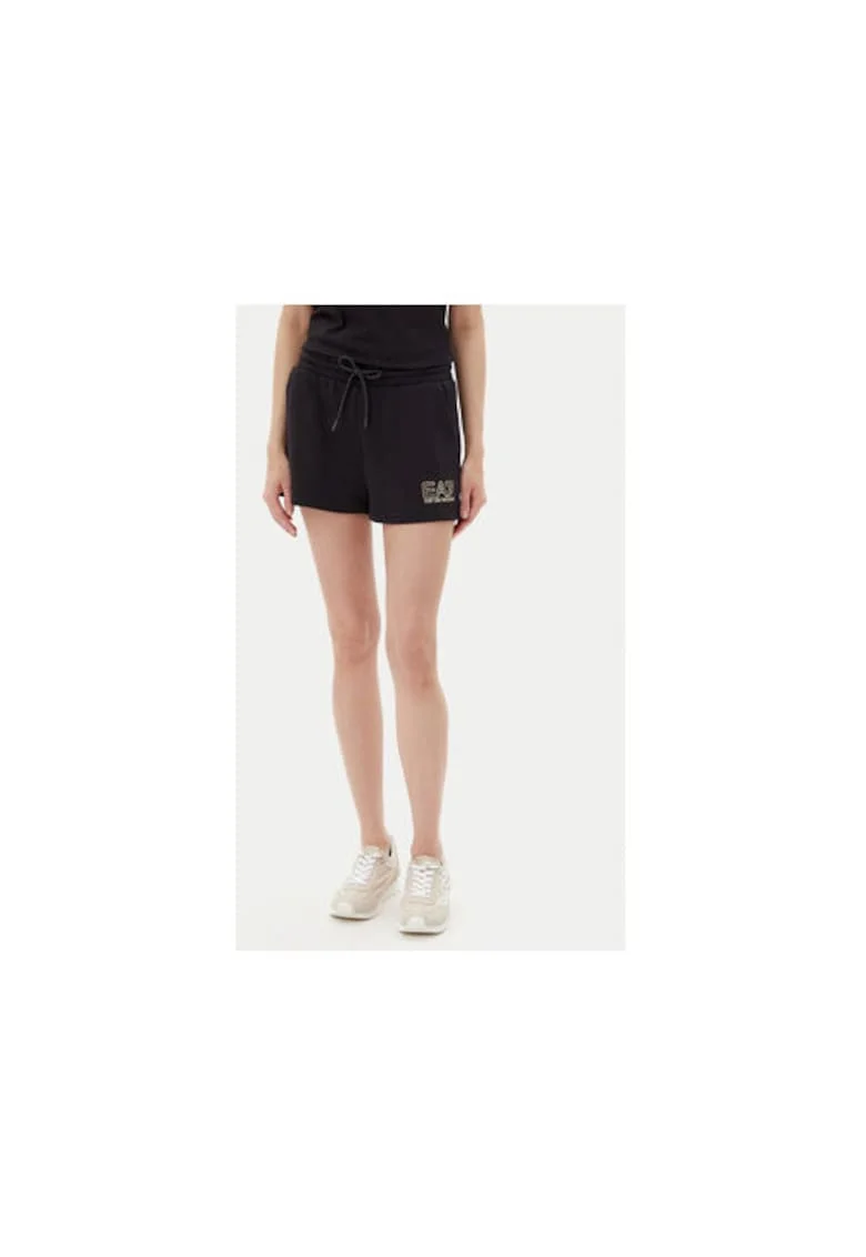 Pantaloni scurti sport dama  Emporio Armani, 7W000108 AF12473, Bumbac/Poliester, Negru, Negru
