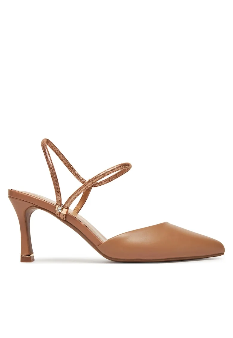 Sandale toc dama,  bej, piele naturala, Maro