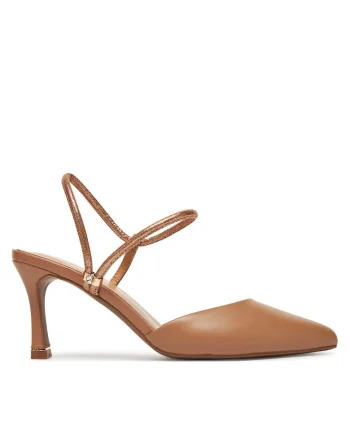 Sandale toc dama,  bej, piele naturala, Maro