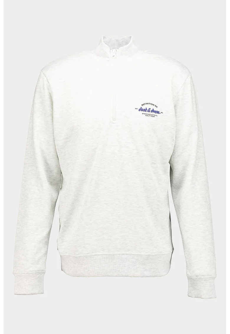 Bluza de trening din amestec de bumbac organic, Gri deschis melange
