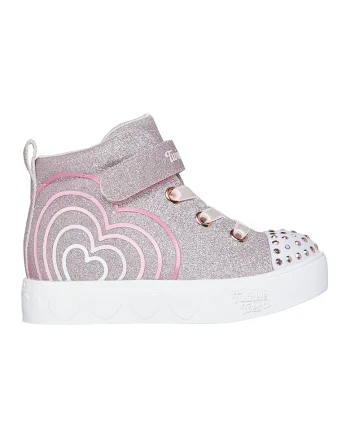 Tenisi mid-high cu lumini led Twinkle Toes Heart Steps, Roz prafuit