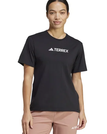 Tricou cu imprimeu logo pentru drumetii, Alb/Negru