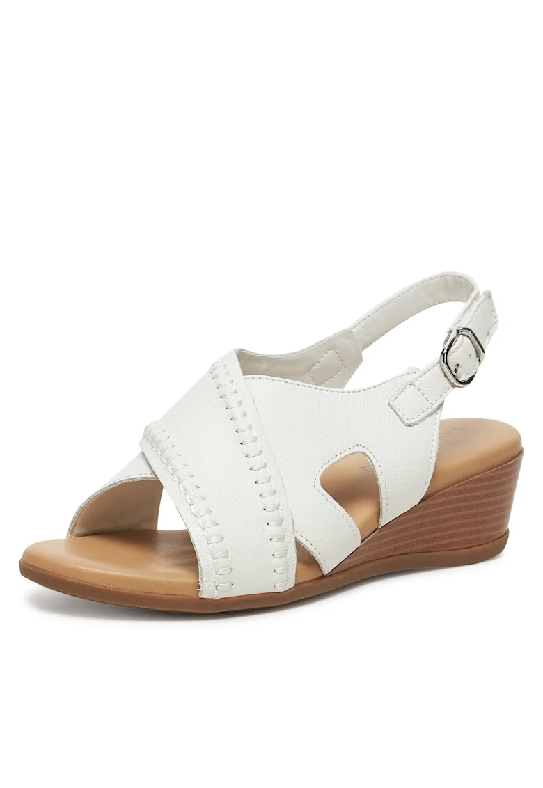 Sandale dama WB-ELIA-03,  Piele naturala, Alb,