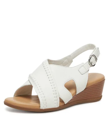 Sandale dama WB-ELIA-03,  Piele naturala, Alb,