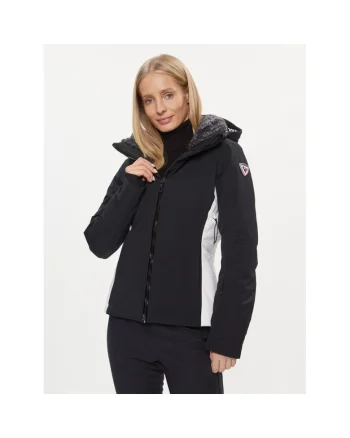 Geaca ski dama,  303413460, Poliamida/Elastan, Negru, Alb/Negru