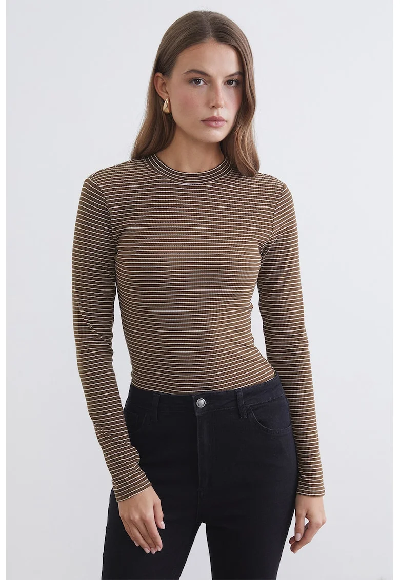 Bluza slim fit in dungi, Maro