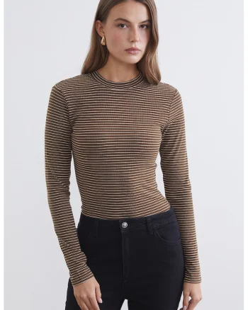 Bluza slim fit in dungi, Maro