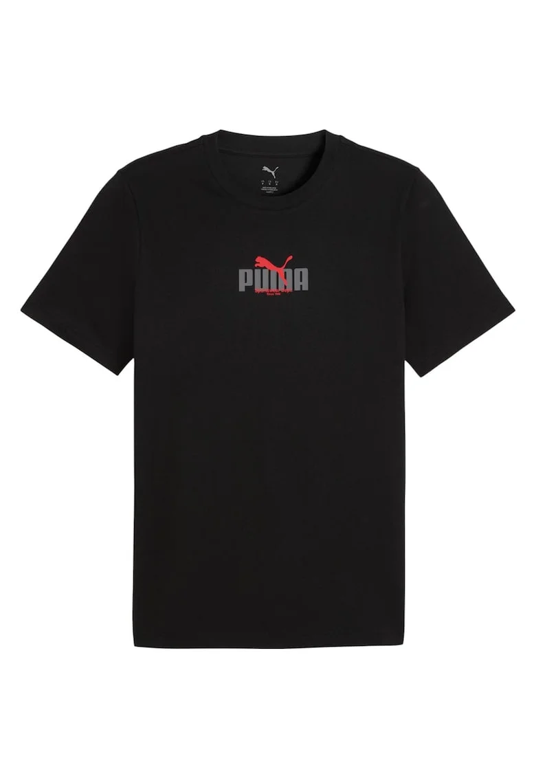 Tricou barbat,  maneca scurta, text grafic, culoare neagra, bumbac