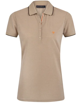 Tricou polo din amestec de bumbac, Maro camel