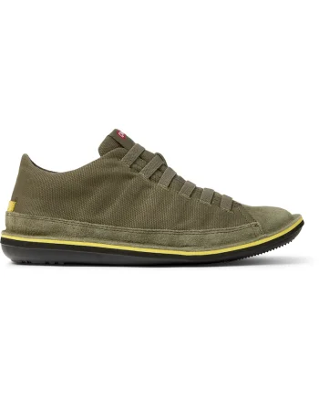 Pantofi casual de panza cu garnituri de piele intoarsa Beetle, Verde sparanghel