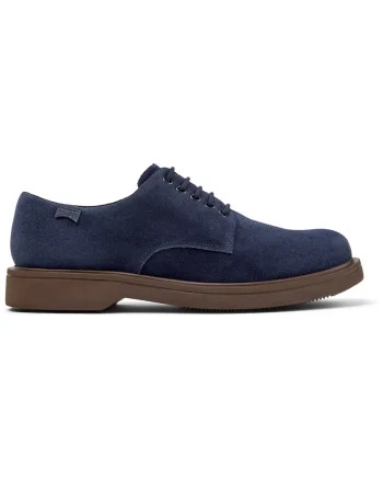 Pantofi de piele intoarsa cu sireturi Norman, Albastru
