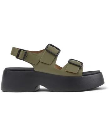 Sandale de piele cu catarama Tasha, Verde