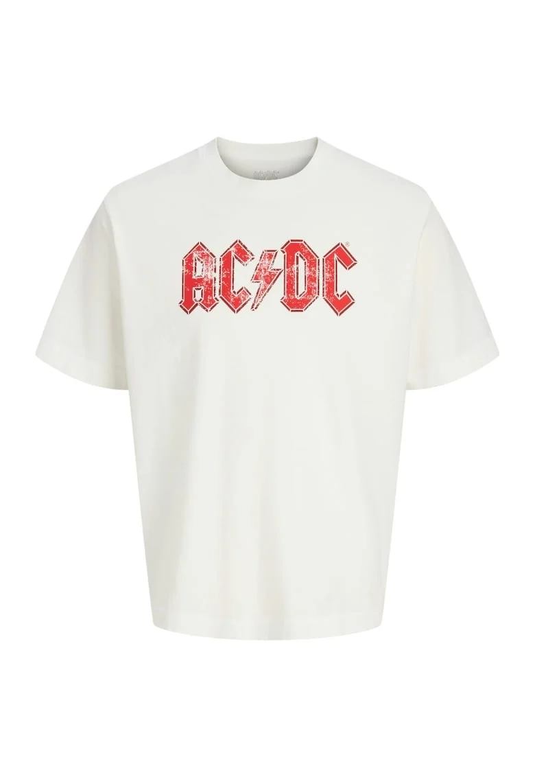 Tricou JACK &JONES AC DC Crew Neck 50198, Alb