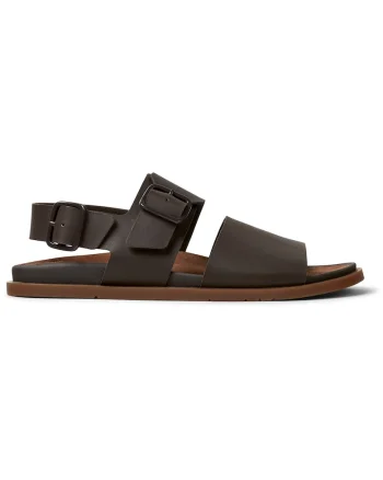 Sandale slingback de piele Lluc, Maro