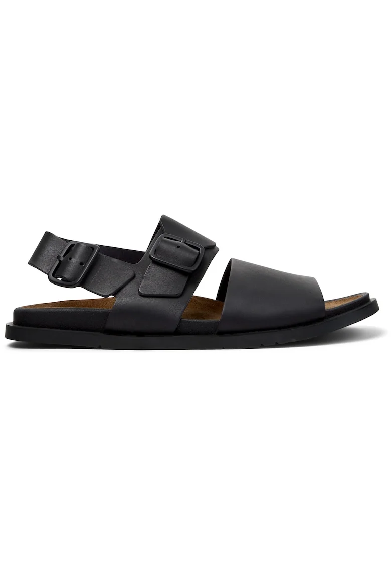 Sandale slingback de piele Lluc, Negru