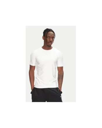Tricou uni slim fit cu decolteu la baza gatului