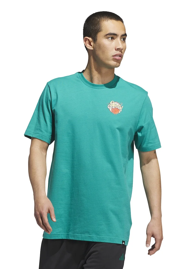 Tricou regular fit din bumbac pentru baschet, Rosu/Bej/Verde persan