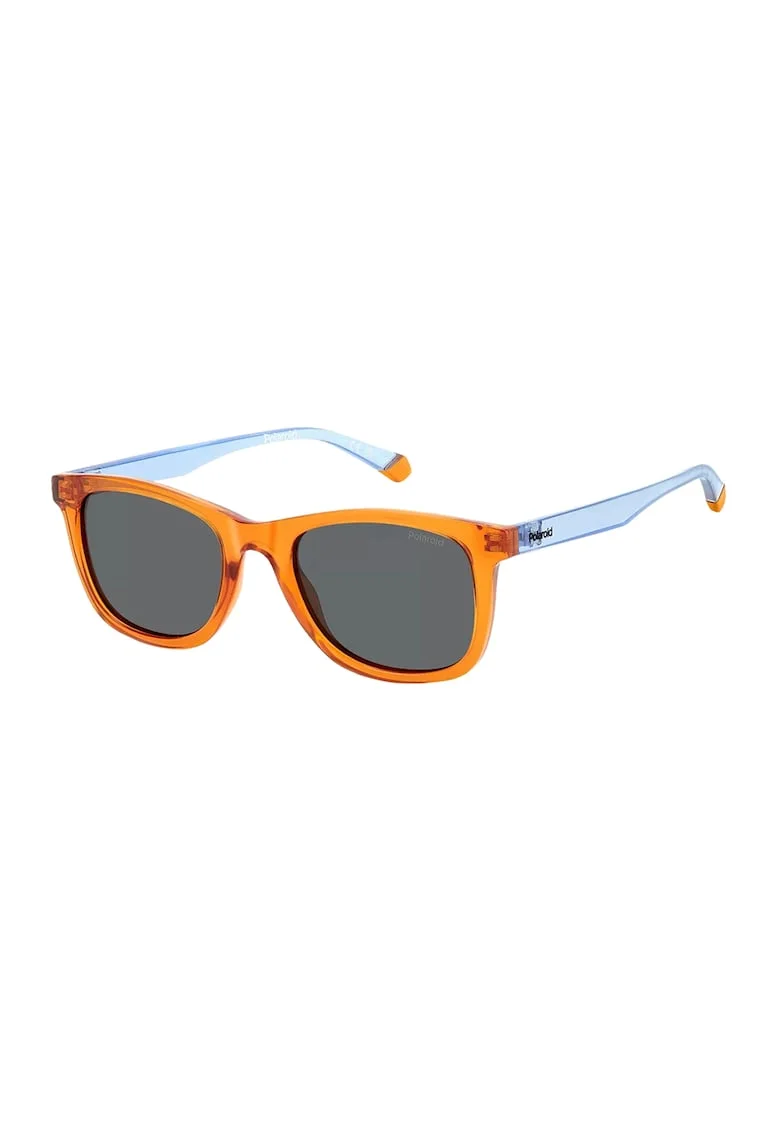 Ochelari de soare wayfarer cu lentile uni, Portocaliu/Albastru