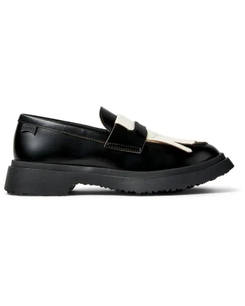 Pantofi loafer din piele Walden Twins, Negru melange/Crem