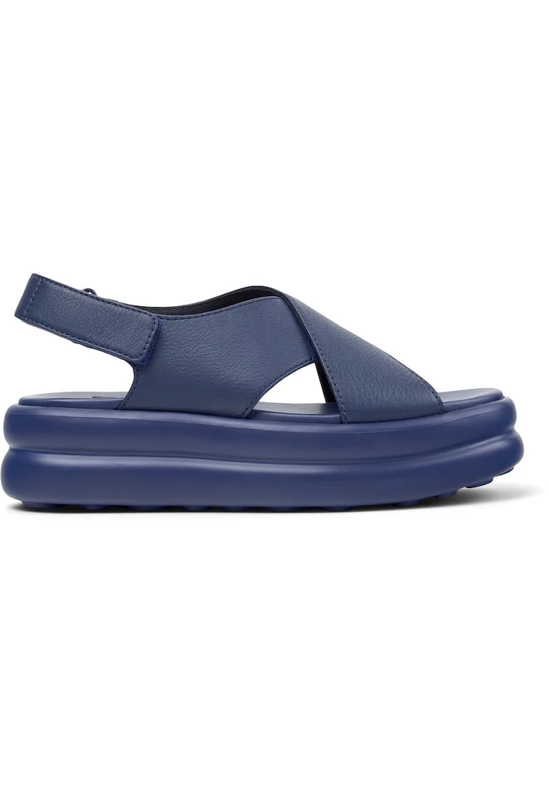 Sandale din piele cu platforma si bretele incrucisate Pelotas Flota Up, Albastru pastel