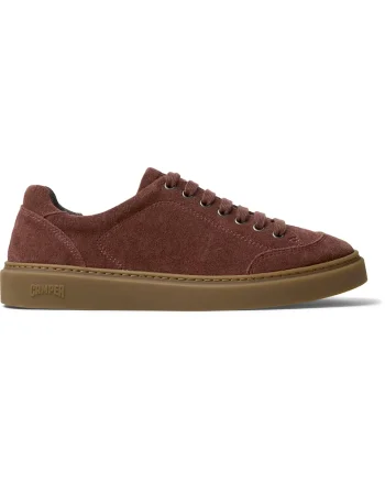 Pantofi sport Twentyfive din piele intoarsa cu brant moale, Visiniu