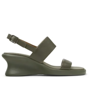 Sandale wedge din piele Louise, Verde