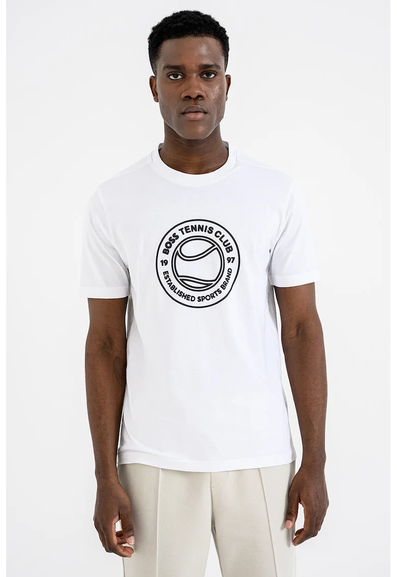 Tricou de bumbac cu logo Join, Alb/Negru