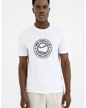 Tricou de bumbac cu logo Join, Alb/Negru