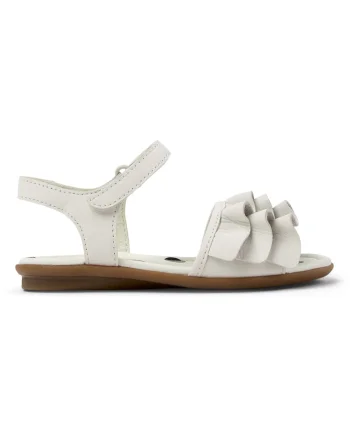 Sandale din piele cu velcro Right Twins, Alb/Alb murdar