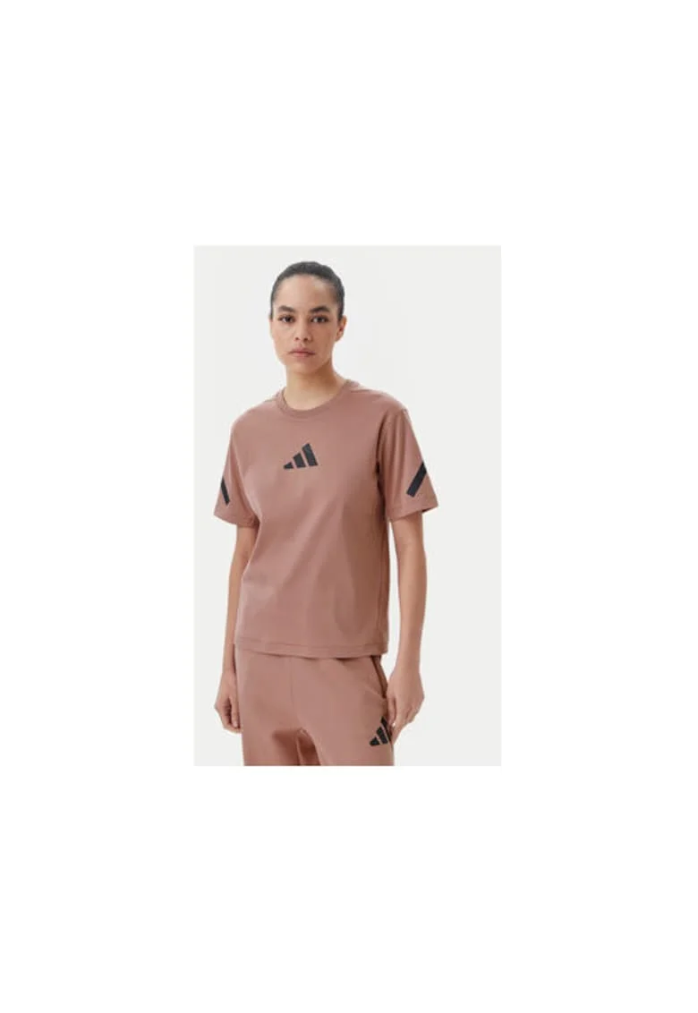 Tricou cu decolteu la baza gatului si imprimeu logo