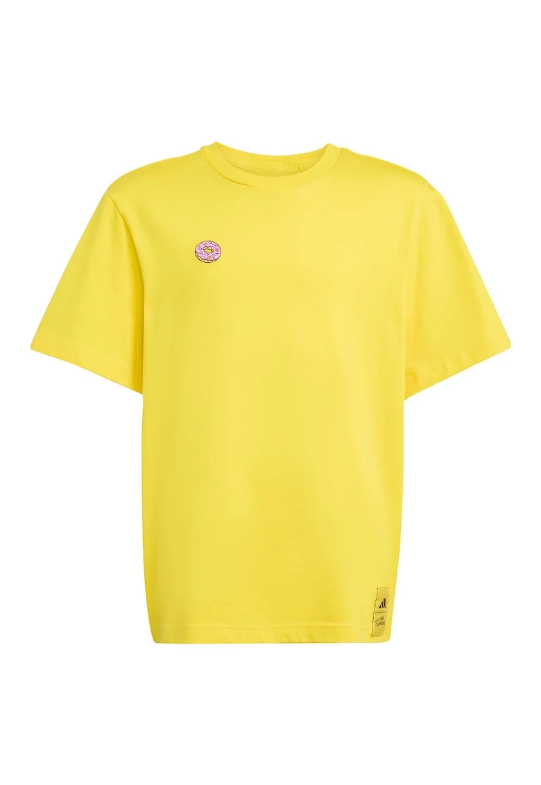 Tricou uni din bumbac cu maneci cazute