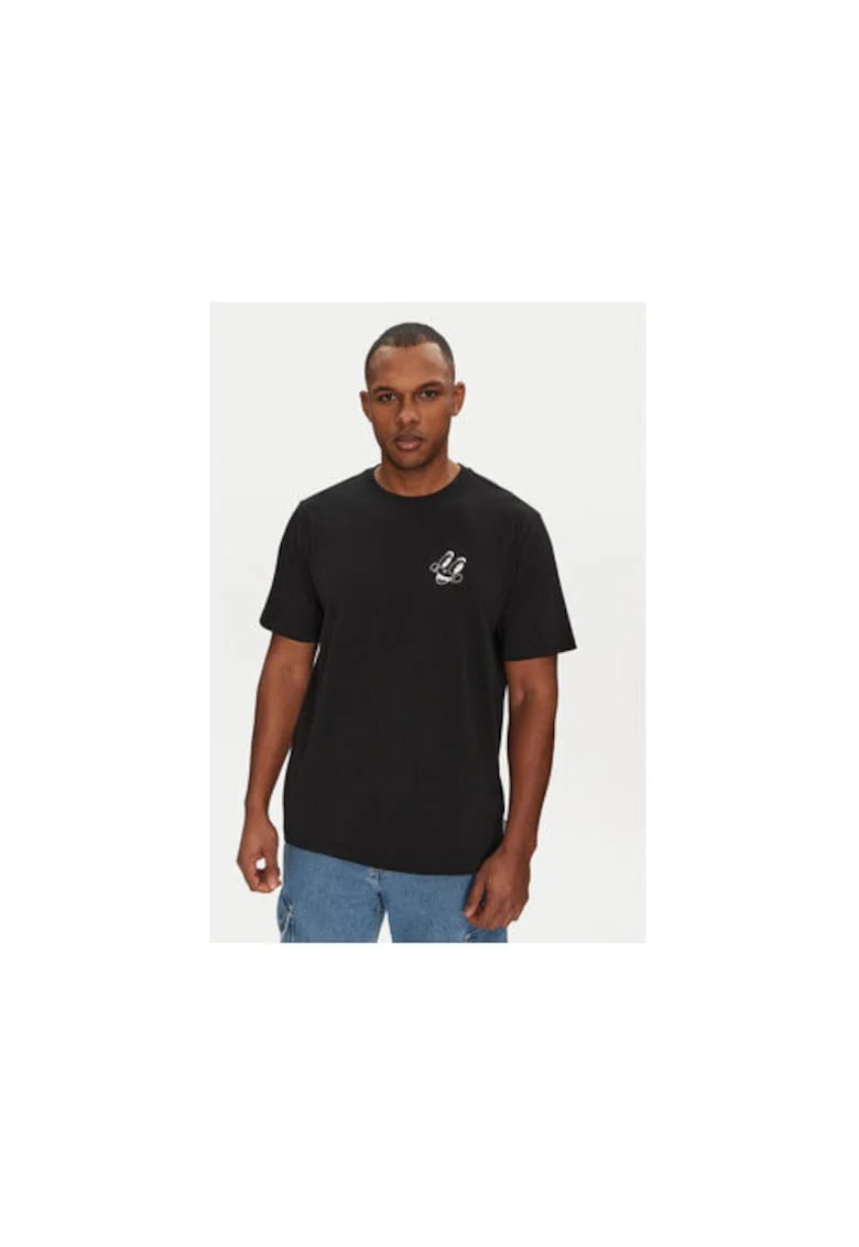 Tricou cu imprimeu logo&floral pe spate