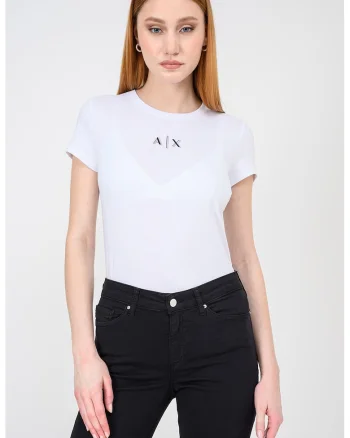 Tricou slim-fit din bumbac, Negru/Alb optic/Argintiu