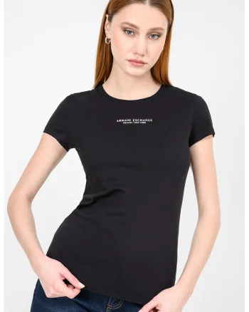 Tricou slim fit cu decolteu la baza gatului, Alb/Negru