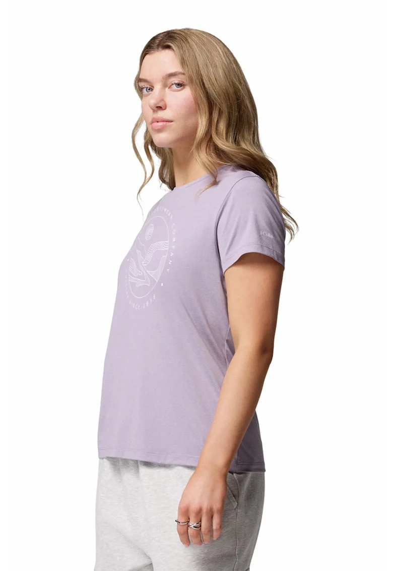 Tricou cu decolteu la baza gatului Sloan Ridge, Lila pal