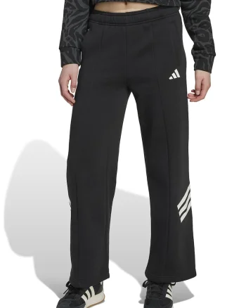 Pantaloni de trening cu croiala ampla, Alb/Negru