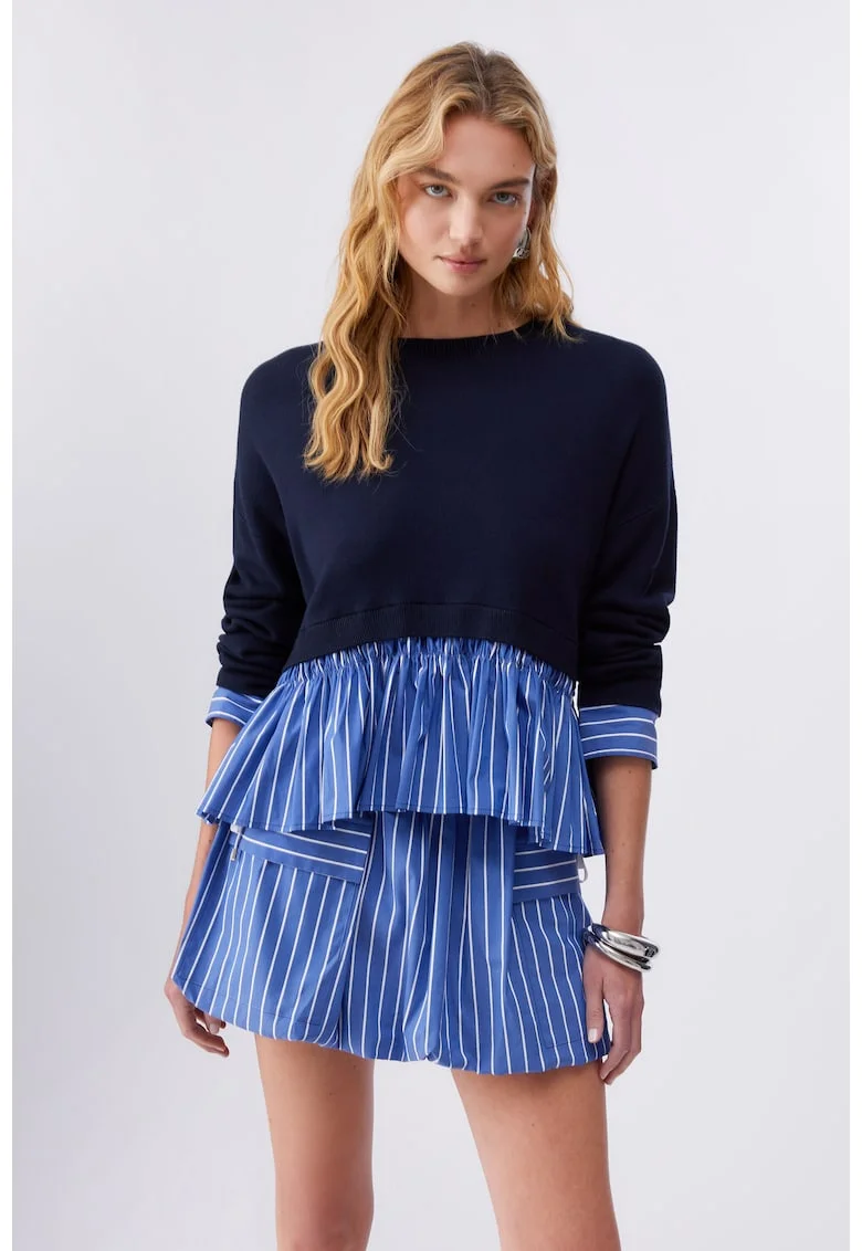 Bluza cu model 2in 1, Negru